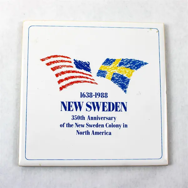 Set of 4 Berggren Originals New Sweden 350th Anniversary Ceramic Tiles
