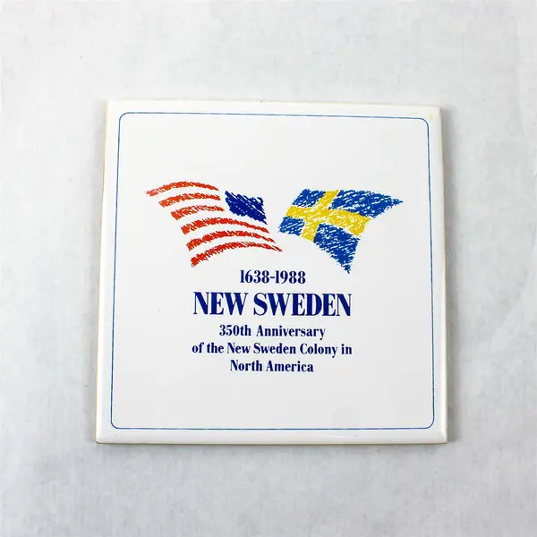 Set of 3 Berggren Originals New Sweden 350th Anniversary Ceramic Tiles