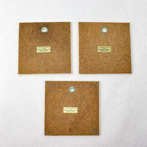 Set of 3 Berggren Originals New Sweden 350th Anniversary Ceramic Tiles