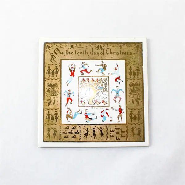 Twelve Days of Christmas Ceramic Tiles - 10th & 11th Days