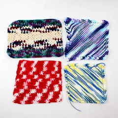 Lot of 7 Crocheted Pot Holders Assorted Colors & Sizes Handmade