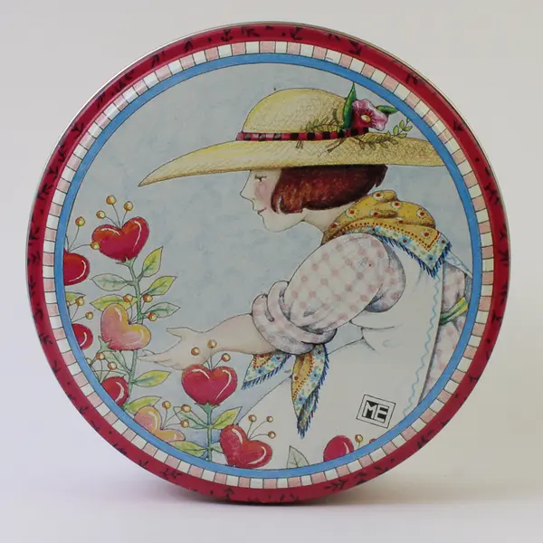 Mary Engelbreit Sow Good Services Sweet Remembrances Will Grow Round Tin 5-1/4"