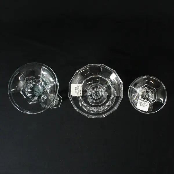 Lot of 3 Mismatched Crystal Taper Candle Holders
