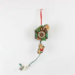 Vintage Christmas Mouse Motion Wall Clock Hooks to Christmas Lights New No Box