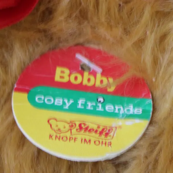 Steiff Cosy Friends Bobby Bear Plush with Red Ribbon 16"