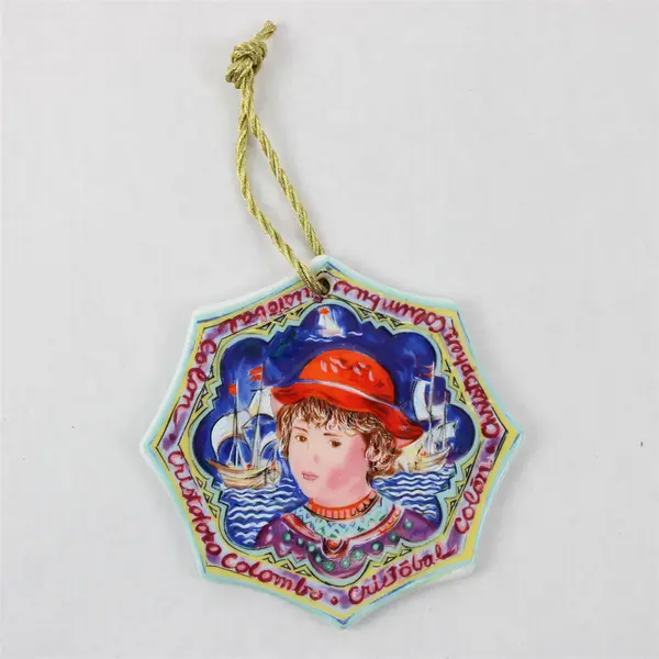 Edna Hibel Seville Christopher Porcelain Ornament No Box