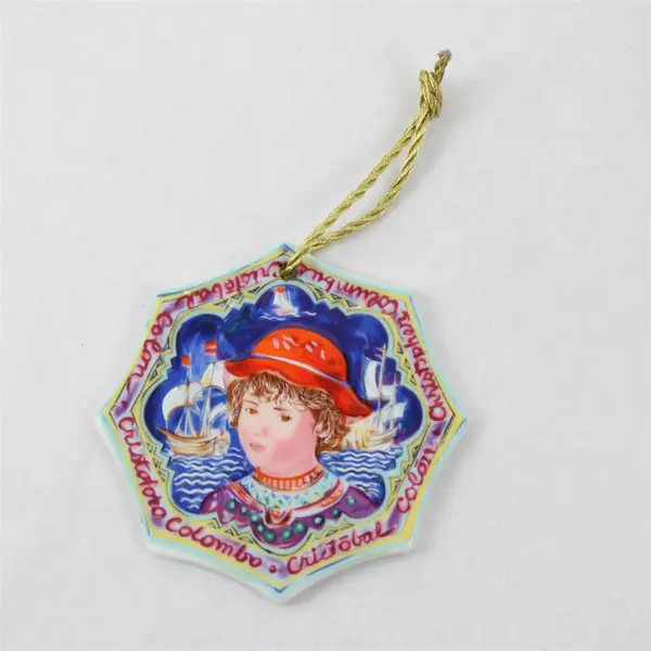 Edna Hibel Seville Christopher Porcelain Ornament No Box
