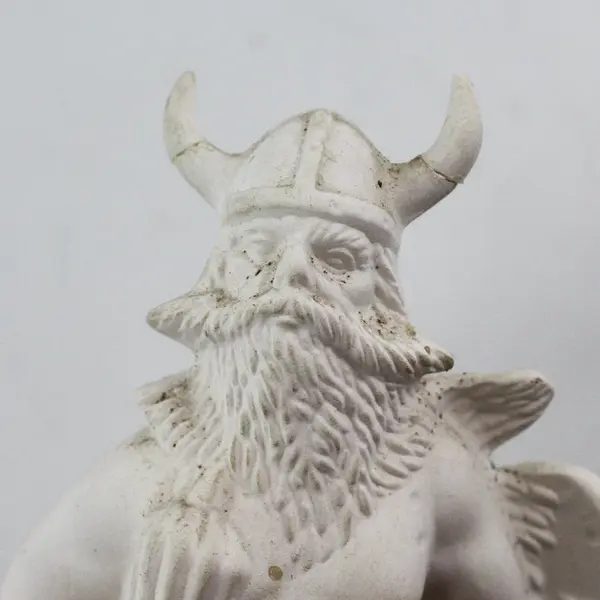 Ceramic Viking Figurine Pre-Owned Repaired Horns Collectible