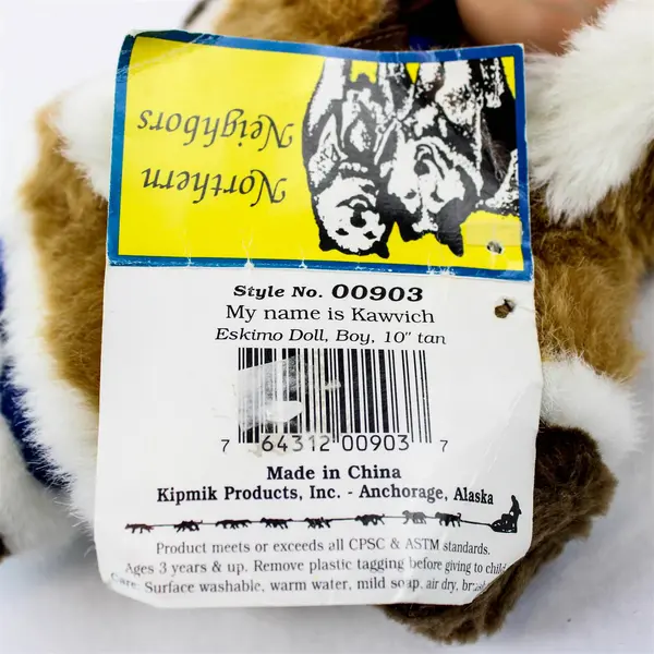 Kipmik Inuit Doll 10in Kawvich Style 00903 Alaska Souvenir Collectible