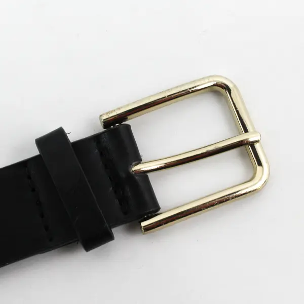 Men's Black Leather Belt With Brass Grommets 37"