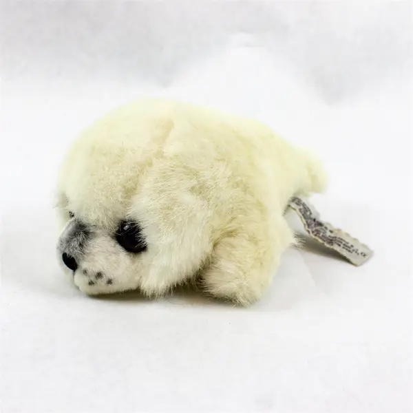 Vintage RUSS Small White Baby Seal Plush Stuffed Animal Toy