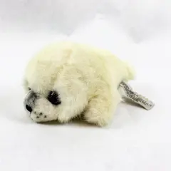Vintage RUSS Small White Baby Seal Plush Stuffed Animal Toy