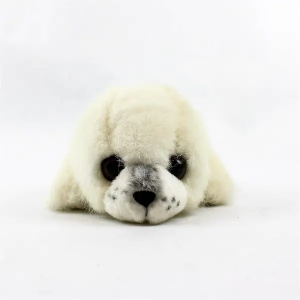 Vintage RUSS Small White Baby Seal Plush Stuffed Animal Toy