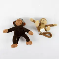 Lot of 2 Plush Monkeys Jack in the Box & Arctic Circle Fast Food Premiums