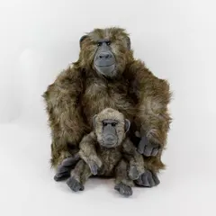 Dakin Plush Gorilla with Baby 13.5in Stuffed Animal Toy - Used