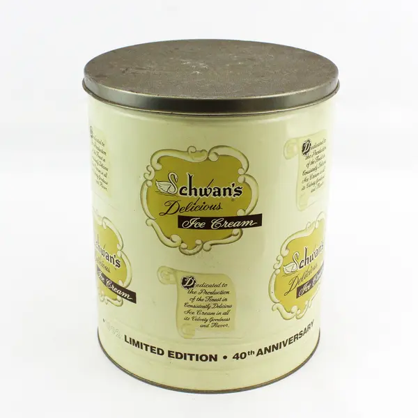 Vintage Schwan's 40th Anniversary 2.5 Gallon Ice Cream Tin 1992