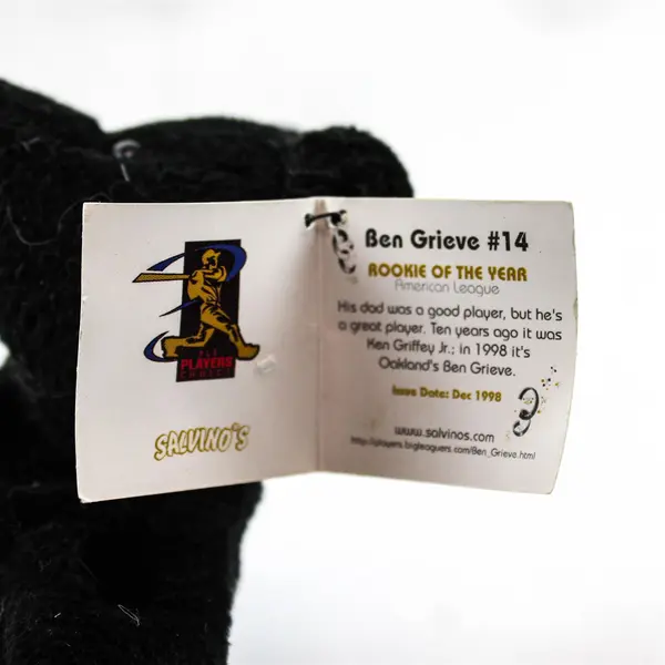 1998 Salvino's Bammers Ben Grieve #14 Vintage Beanbag Plush Bear