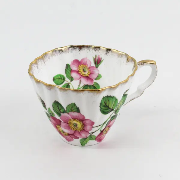 Gladstone Wild Rose Bone China Teacup Made in England