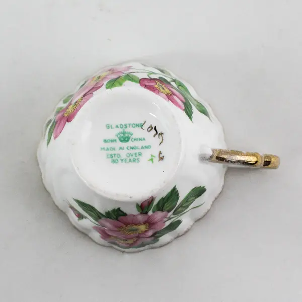 Gladstone Wild Rose Bone China Teacup Made in England