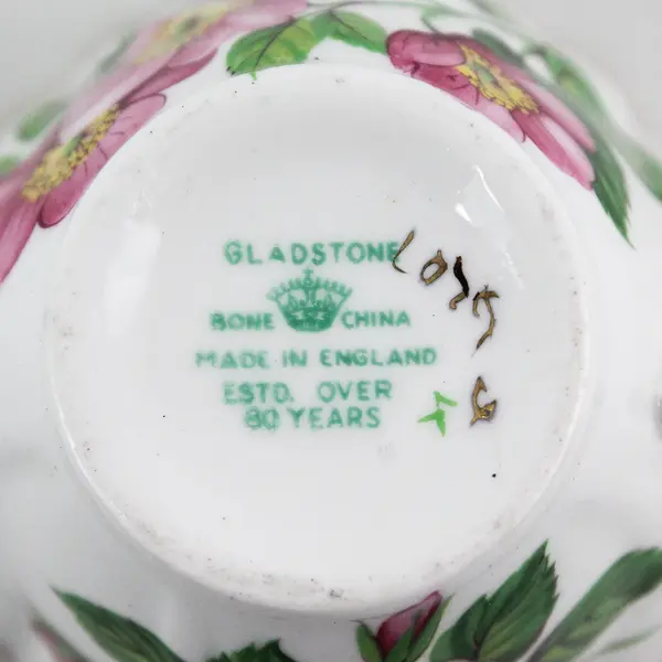 Gladstone Wild Rose Bone China Teacup Made in England