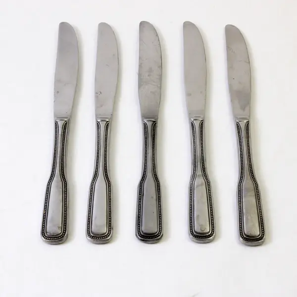 Set of 5 Salem 1776 Stainless Modern Solid Dinner Knives 