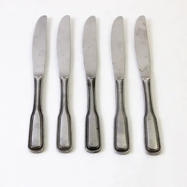 Set of 5 Salem 1776 Stainless Modern Solid Dinner Knives 