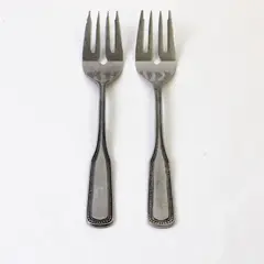 Set of 2 Salem 1776 Stainless Medium Solid Cold Meat Serving Forks