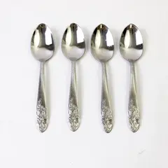 Set of 4 Salad Master Maytime Stainless Teaspoons