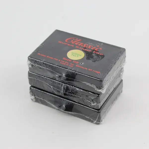 Lot of 3 Classic Super Stamp Pads Green Felt Size 00 NEW SEALED