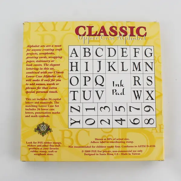 VTG 2000 PSX Classic Upper Case Alphabet Rubber Stamp Set