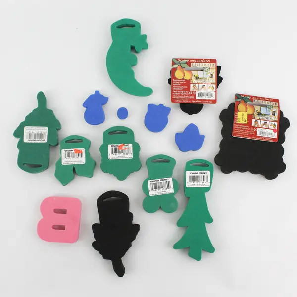 Lot of 14 Assorted Foam Stamps DIY Craft Supplies