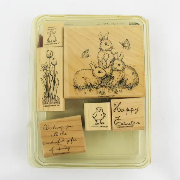 Vintage 2000 Stampin' Up! The Gifts of Spring 6 Piece Rubber Stamp Set