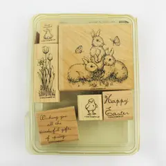 Vintage 2000 Stampin' Up! The Gifts of Spring 6 Piece Rubber Stamp Set