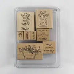 Vintage 2004 Stampin' Up! La-Dee-Da 8 Piece Rubber Stamp Set