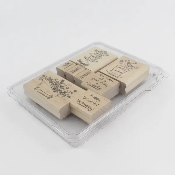Vintage 2004 Stampin' Up! La-Dee-Da 8 Piece Rubber Stamp Set