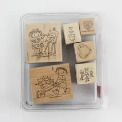 Vintage 2002 Stampin' Up! Be Mine 6 Piece Valentines Day Rubber Stamp Set