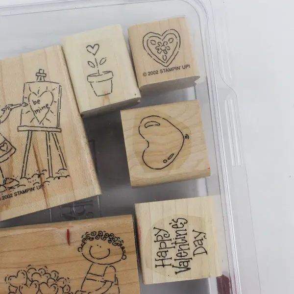 Vintage 2002 Stampin' Up! Be Mine 6 Piece Valentines Day Rubber Stamp Set