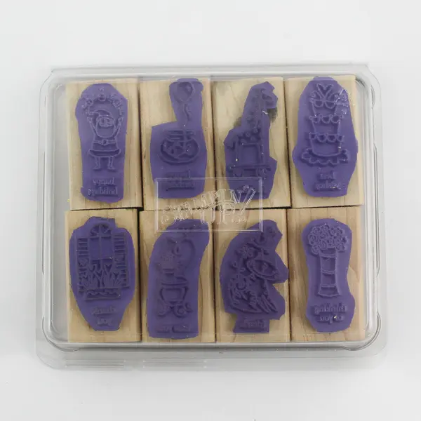 Vintage 2003 Stampin' Up! Little Hellos 8 Piece Rubber Stamp Set