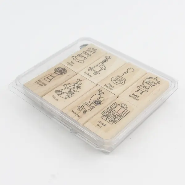 Vintage 2003 Stampin' Up! Little Hellos 8 Piece Rubber Stamp Set
