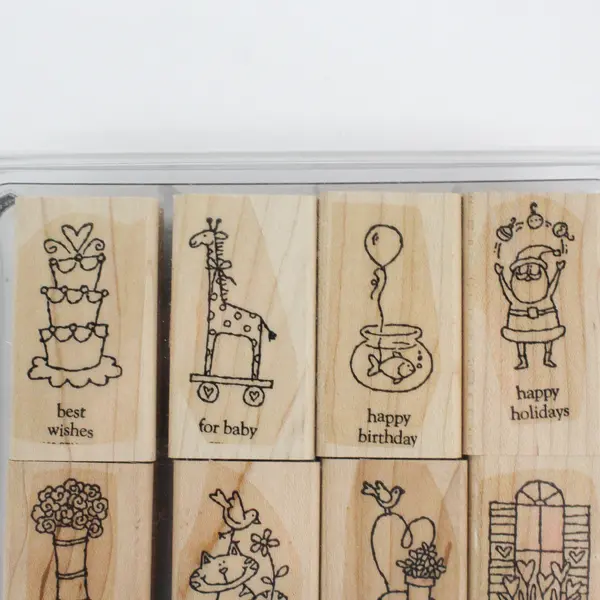Vintage 2003 Stampin' Up! Little Hellos 8 Piece Rubber Stamp Set
