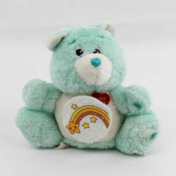 Vtg 1984 American Greetings Care Bears Wish Bear Plush Still Bank 7" No Stopper