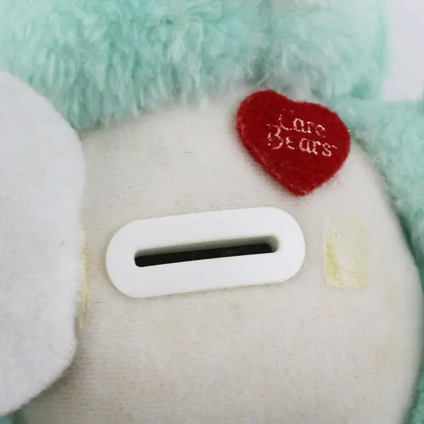 Vtg 1984 American Greetings Care Bears Wish Bear Plush Still Bank 7" No Stopper