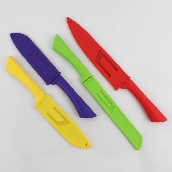 Set of 4 Colorful Kitchen Knives Nylon Handles
