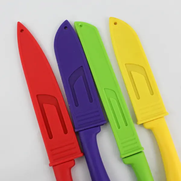 Set of 4 Colorful Kitchen Knives Nylon Handles