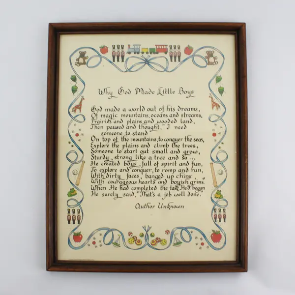 Framed  Poem Why God Made Little Boys