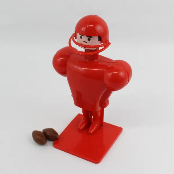 1975 Milton Bradley Super Jock Toe Football Player Punter Kicker Toy & Footballs