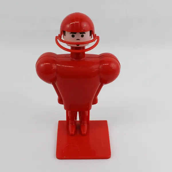 1975 Milton Bradley Super Jock Toe Football Player Punter Kicker Toy & Footballs