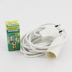 Buchbinderei Kraft 8850 E14  Lamp Cord Type C Power Plug With 15W Appliance Bulb