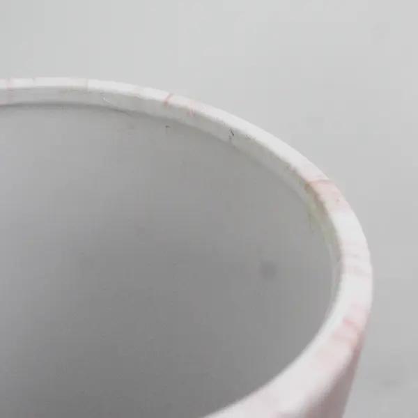 8 Inch White Pink Marbled Ceramic Vase Made In China