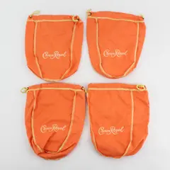 Lot Of 4 Crown Royal 9" Orange  Bags with Drawstrings